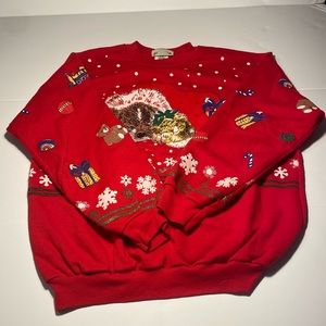 Vintage‎ Ugly Christmas Sweater Best United Garment Company USA Made Size M